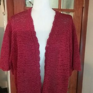 Shrug one button waist length sweater